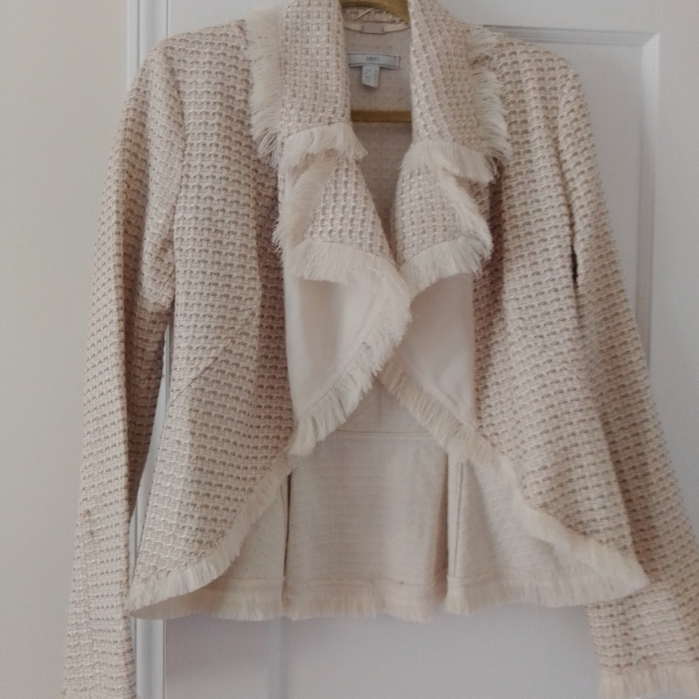 MNG unique blazer with fringe, size 10